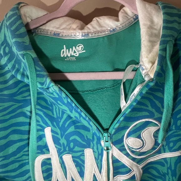 Zebra print blue DVS zip up hoodie - Picture 2 of 4
